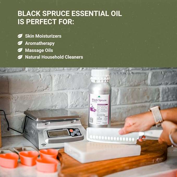 Black Spruce Essential Oil from Canada - Pure Essential Oils for Diffuser, Humidifier, or Aromatherapy- Fresh & Forest-Like | Pure Therapeutic Grade (8oz)