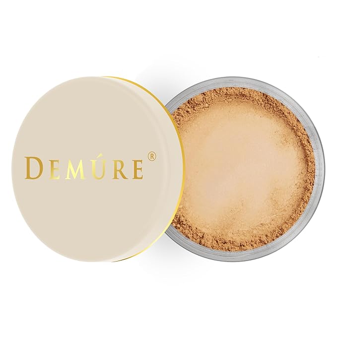 Demure Mineral Make Up, Medium Dark Warm Mineral Foundation Makeup, Concealer Makeup, Natural Makeup Made with Pure Crushed Minerals, Loose Face Powder.