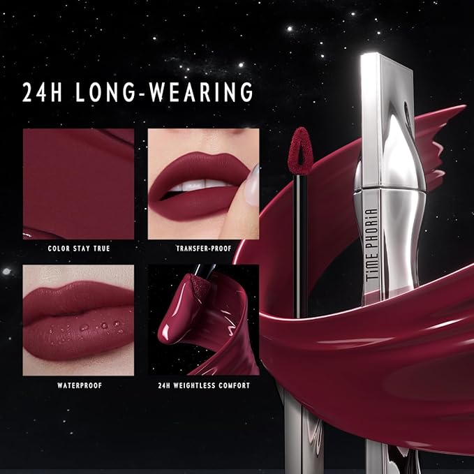 ETERNAL LIP MATTE-Long Lasting Lip Stain, Waterproof & Transferproof Lip Tint, Mask-friendly, Matte Finish Lipstick, Lightweight, High Coverage, Stocking Stuffers For Teen Girls (09 POCUS)