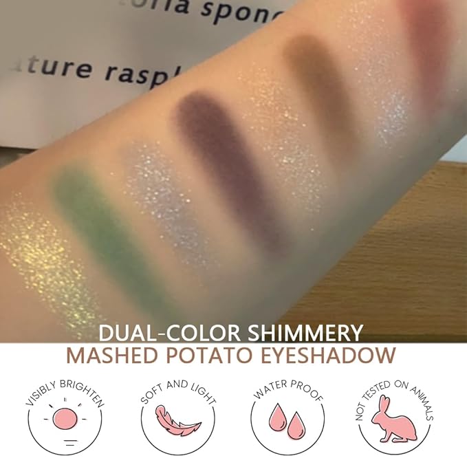 Blue Shimmer Eyeshadow Matte Deep purple Double Colors Palette, High Pigment Eye Shadow Powder, Blendable Smooth and Texture Waterproof Smudge-proof Durable Long-lasting Makeup Palette 04#
