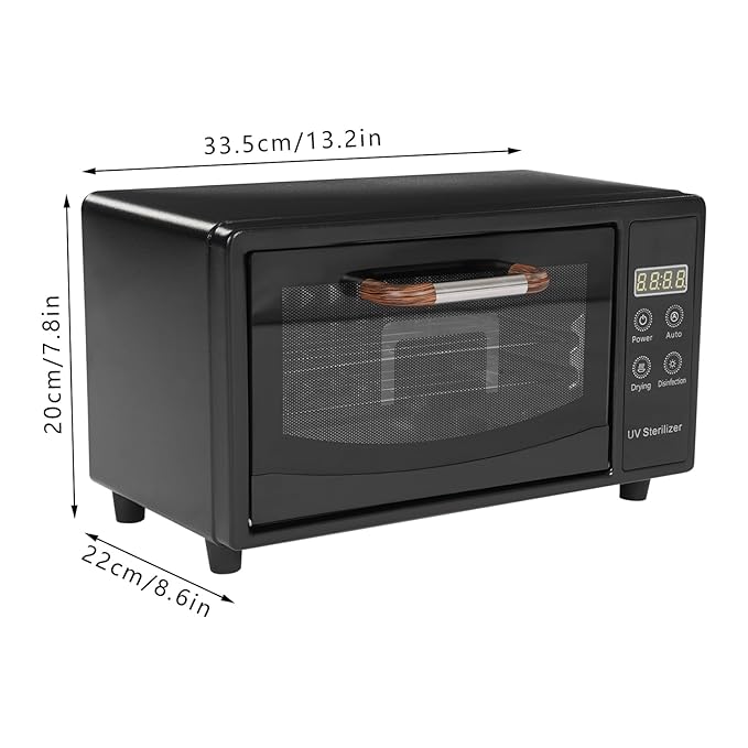 10L Nail Tool Cleaning Machine, High Capacity Nail Care Tools Drying Box Multi-Functional Manicure Tool Cleaning Cabinet for Home Use, Barbers, Beauty Salons, and Spas (Black)