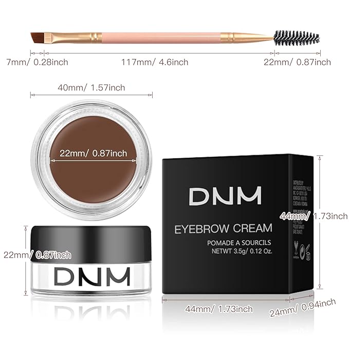 BEFIVECOK 2Pcs Brow Pomade Set with Dual-ended Eyebrow Brush, High pigment Water proof Natural finish Eyebrow Makeup Set with Eyebrow Brush for Women and Girls（08#）