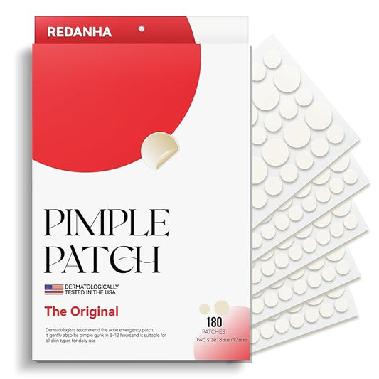 180 Count Original Pimple Patches for Face, Hydrocolloid Acne Pimple Patch with Tea Tree Oil for Party Gift Covering Zits Blemishes