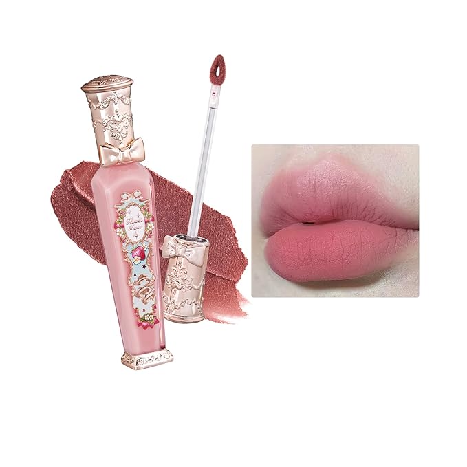 Flower Knows Strawberry Rococo Cloud Lip Cream,Long Lasting Soft Pink Matte Lipstick,Hydrating Lip Stain,Transfer & Smudge Proof Velvet Liquid Lipstick for Girls&Women,0.12 Fl Oz(S04 Strawberry Moon)