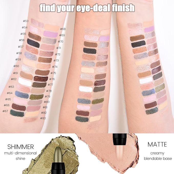 Kaely Cream Eye Shadow Sticks, Copper Brown Shimmer Eyeliner Pencil Eyeshadow Palette Makeup, Eye Highlighter Brightener Stick for Older Women Waterproof Pigmented, sombras para ojos, New-73