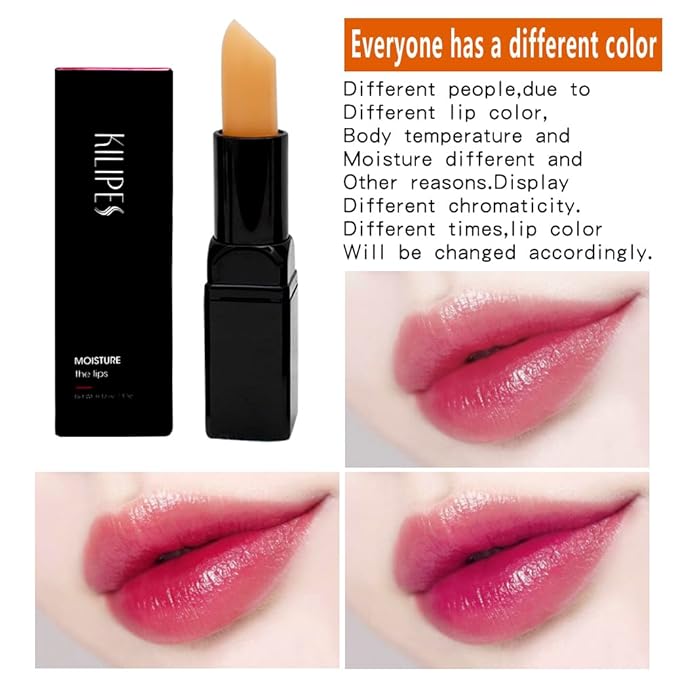 Moisturizer Lip Balm, Magic Temperature Color Change Lipstick, Waterproof Kiss-proof Long Lasting Lip Gloss Natural Nutritious Lip Stick with Vitamin E, 1 Tube, 0.12 Ounce (Cherry)
