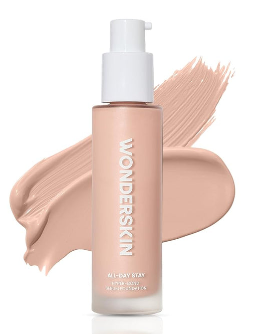 Wonderskin Hyper-Bond Serum Foundation – Waterproof, Transfer-Proof, 24HR Longwear Face Makeup with Niacinamide & Hyaluronic Acid – Lightweight, Natural Finish, Vegan & Cruelty-Free (Haze)