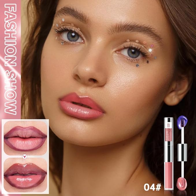 Peel Off Lip Liner & Gloss – Long-Lasting Smudge-Proof Mocha Rose Brown Lip Tint & Lip Stain Liner with Hydrating High Shine Gloss for Defined, Fuller Brown-Rose Lips – Waterproof Soft Glam Lip Makeup