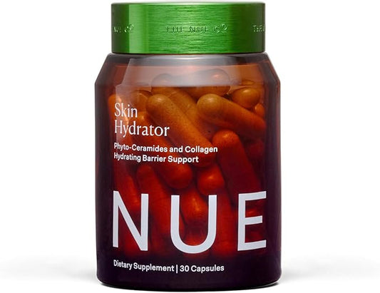 The Nue Co. Skin Hydrator Supplement - Daily Skin Support with Hydrolyzed Collagen, Aloe & Hyaluronic Acid - Gluten Free Supplement for Radiance and Hydration Support | 30 Capsules