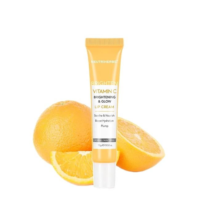 NEUTRIHERBS Lip Cream, Vitamin C Lip Balm to Nourish and Soothes Dry, Cracked Lips,Repair Chapped Lips with Squalane, Portable Lip Treatment - 0.52oz