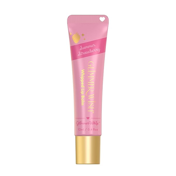 Glimmer Wish Glimmer Whip Hydrating Lip Balm – Moisturizing Lip Care with Organic Oils & Butters – Vegan Lip Moisturizer (Summer Strawberry)