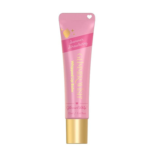 Glimmer Wish Glimmer Whip Hydrating Lip Balm – Moisturizing Lip Care with Organic Oils & Butters – Vegan Lip Moisturizer (Summer Strawberry)
