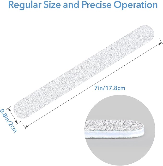 GazePlus Nail Files, 50 PCS Fingernail Files 7" Long 80/100 Grit Emery Boards for Nails - Professional Nail File Bulk Washable for Acrylic, Gel, Dip Powder, and Poly Gel Nails