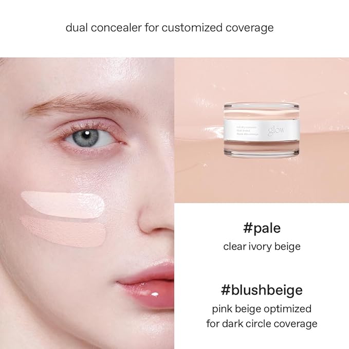 glow not dry concealer #pale #blushbeige | covers under-eye circles & blemishes | full-coverage | dual-color&use | melt-in texture | 0.4 oz | beige