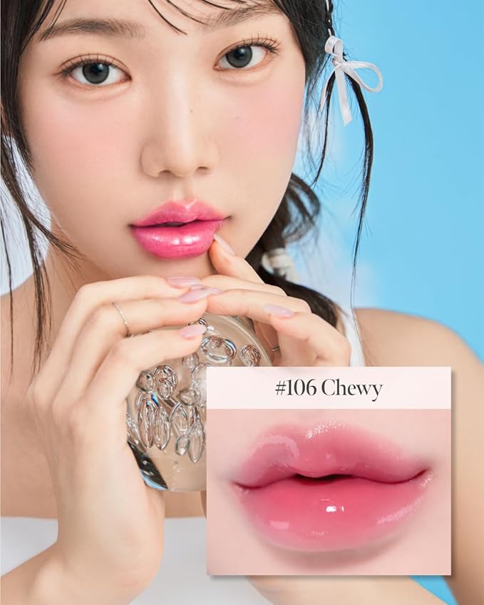 Glow Lock Jelly Tint 106 Chewy 4g, Hydrating Jelly Glow Lip Stain, Glass-Like Shine Lip Gloss, Long-Lasting Color, Moisturizing Lip Enhancer, Collectible Lock-Shaped Design, Korean Makeup