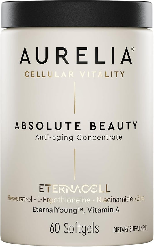 AURELIA Absolute Beauty | Advanced Cellular Anti-Aging Supplement | Increase Skin Moisture | with Zinc, Resveratrol, Niacinamide, Ergothioneine & Retinol