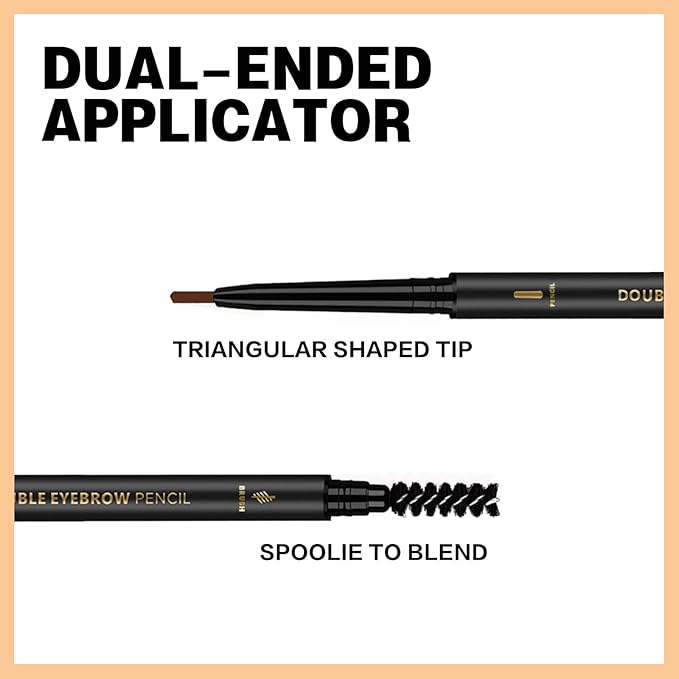 Waterproof Eyebrow Pencil Dark Brown, Premium Triangular Tip Eye brow Pencil Brn with Spoolie Brush, Longwearing for Perfect Brows, Professional, Precision, Benefit Eyebrow Pencil, O'CHEAL