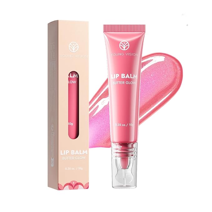 YOUNG VISION Glossy Lip Gloss Hydrating Butter Lip Plumper, Moisturizing Non-stick High Shine Natural Plumping Tinted Lip Gloss Oil for Women with Shine, Korean-Style Lip Gloss Set Bulk