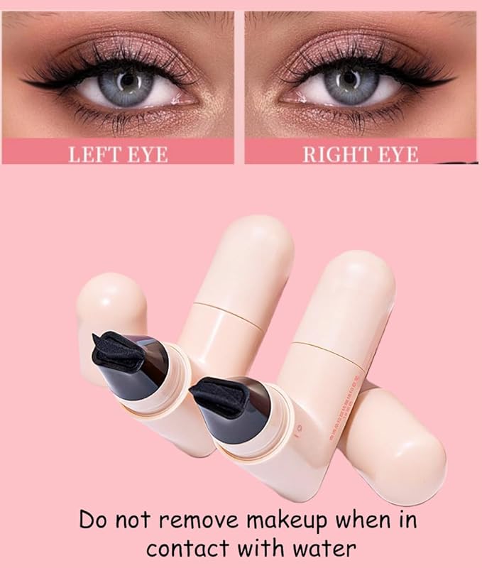 Foldable Winged Eyeliner Stamp Pen Easy Makeup Eye Liner Pen Naturally, It Is Not Easy To Get Dizzy, Fast Drying And Durable Color Development Double Head Eyeliner Seal (BROWN)