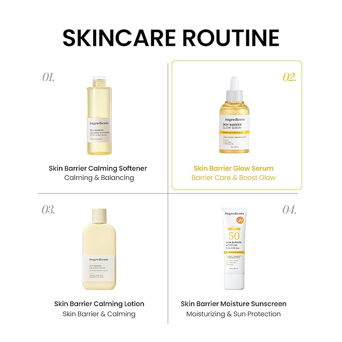 ONGREDIENTS Skin Barrier Glow Serum, 99% Pure Glutathione, Panthenol, Hyaluronic Acid, Glass Skin, Dark Spot, Uneven Skin Tone, Soothing, Dry and Sensitive Skin, Korean Skin Care, 1.69 fl. oz. / 50ml
