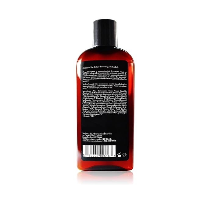 Brickell Men's Clarifying Gel Face Wash for Men, Natural and Organic Rich Foaming Daily Facial Cleanser Formulated With Geranium, Coconut and Aloe, 8 Ounce, Scented