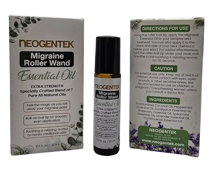 Migraine, Sinus Essential Oil Roller | Crafted Blend of 7 Powerful Essential Oil | Made in USA | Natural Comfort & Relaxation – Aromatherapy Roll-On for Headache, Sinus 10ml (Migraine and Sinus)