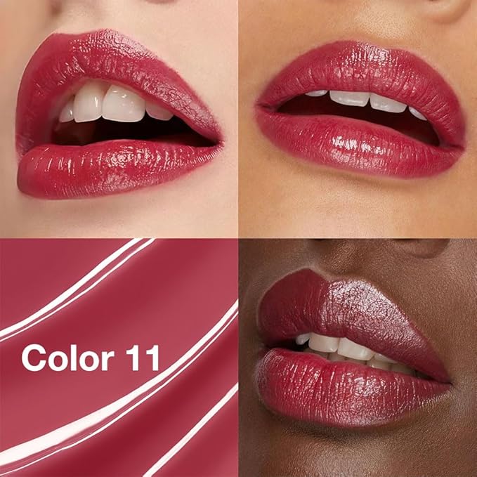 Tinted Lip Balm Moisturizing Lipstick, Rose Red Hydrating Lipstick for Women, 24 Hour Long Lasting Moisturization Lip Gloss Stain Makeup, Lightweight Non Greasy Moisturizer Lips, 11