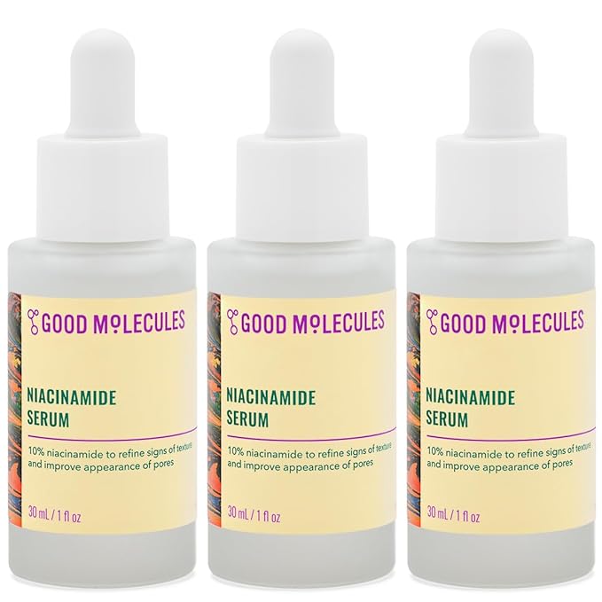 Good Molecules Niacinamide Serum Pack 3 – 30 ml Each (Total 90 ml) | 10% Niacinamide Serum to Target Acne, Uneven Skin Tone & Enlarged Pores
