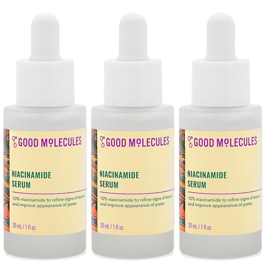 Good Molecules Niacinamide Serum Pack 3 – 30 ml Each (Total 90 ml) | 10% Niacinamide Serum to Target Acne, Uneven Skin Tone & Enlarged Pores