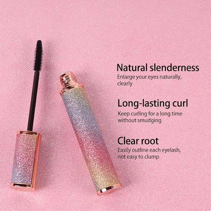 4D Silk Fiber Mascara set, Black Mascara and Eyeliner set, Long Lasting kit & Waterproof Black Eyeliner Pencil, No Clumping Lasting All Day
