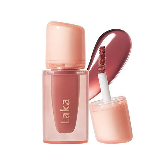 Laka Jelling Nude Gloss Mini, 1.9g/0.07oz, Sheer Hydrating Lip Oil with No Stain, Non-Sticky, Nourishing Gloss for a Fresh, Glowy Look, Vegan, Clean Beauty Makeup, K-Beauty (#301 Fig Ring)