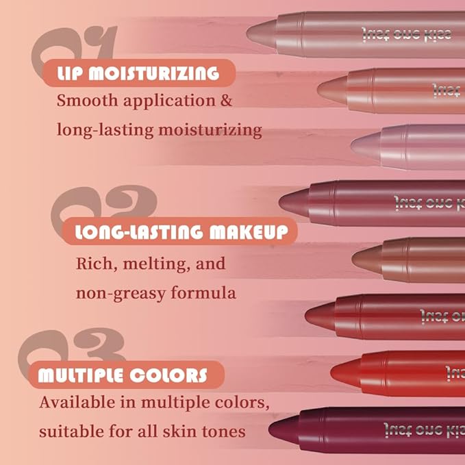 Ruby Red Hydrating Cream Lipstick Lip Crayon for Women, Moisturizing Lipstick Long-lasting Waterproof, Retractable Lips Crayon Liner for Ombre Shades, Tinted Lip Balm + Lips Color in One, 10