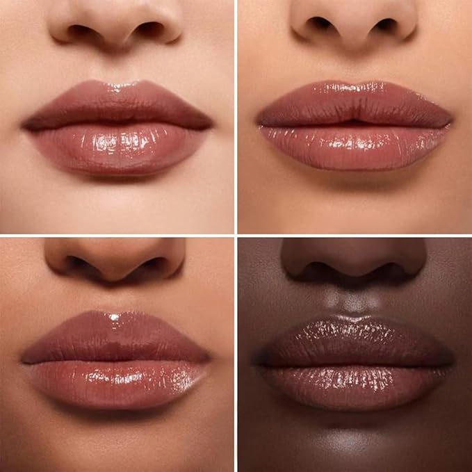 Dark Brown Honey Lipstick Tinted Butter Lip Balm for Women, Natural Sheer Moisturizing Nourishing Hydrating Brown Honey Shine Lipstick Tinted Lip Stain Gloss with a Hint of Natural Cherry Vegan