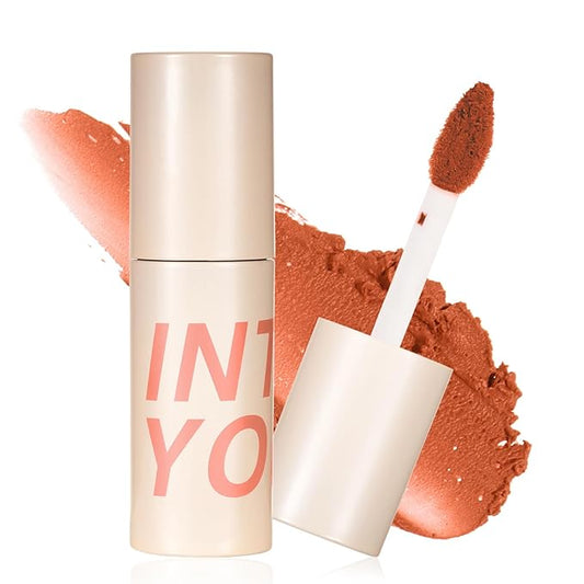 INTO YOU Matte Lipstick, Super Stay Lipstick for Women, Lip Stain Long Lasting Waterproof, Lip Mud Soft Lightweight, Smooth Lip Clay Mousse, Dual-Use For Lips And Cheek, Nude Lipstick (W7)