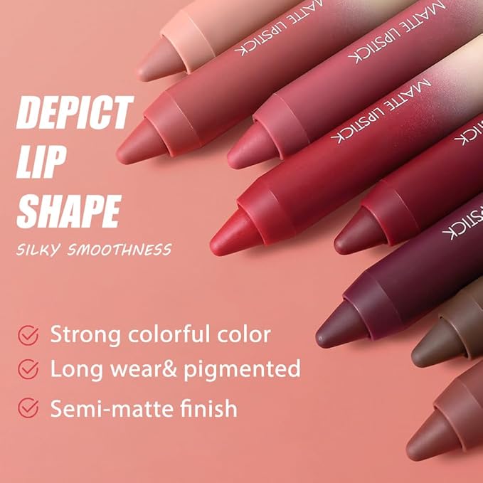 BINGBRUSH 2in1 Matte Lip Liner and Lipstick Combo, Lipstick for Women, Longwear Waterproof Lip Liner Pencil, Matte lipstick Smudge Proof lipstain, Women's Long Lasting Lip Makeup (03#Coral Rush)