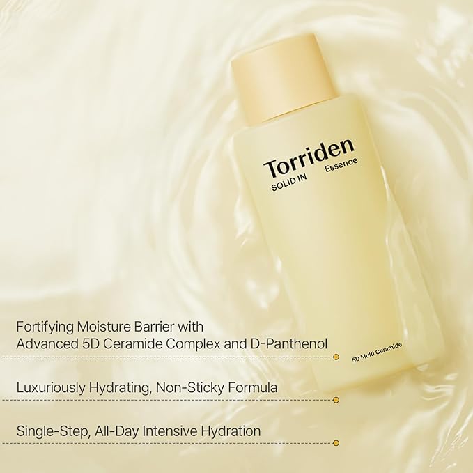 Torriden SOLID IN Ceramide Essence 100ml (3.38 fl. oz.) | For Deep Hydration, Moisturizing, Improving Skin Barrier | 5 Types of Ceramides & Panthenol for Dry and Sensitive skin