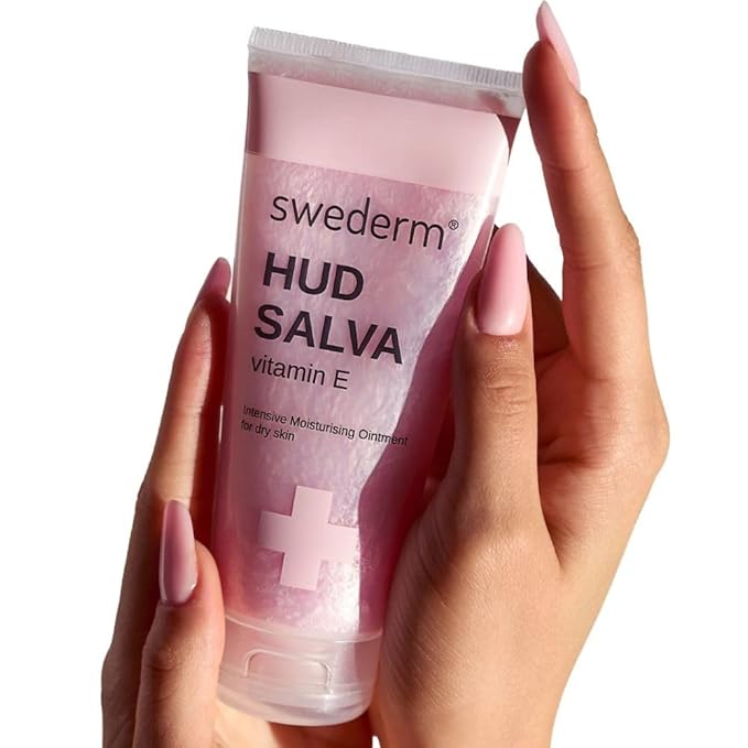 swederm Hudsalva 3.37 Oz - Healing Ointment with Vitamin E - Foot and Hand Cream for Women - Full Body Moisturizer for Dry Skin - Quickly Absorbing - Made in Sweden - Pink
