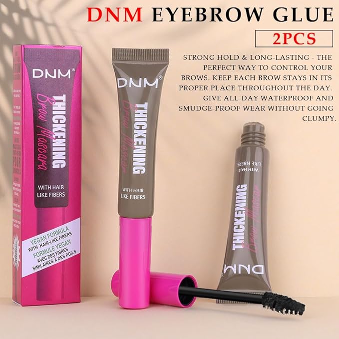 Tinted Thickening Brow Gel Dark Brown Mascara,Brow Fast Sculpt,Waterproof, Transfer-proof, Brush to Fill in Eyebrows and Cover Gray Hairs - Cruelty Free - Light Medium Brown (2pcs 05 Cool Ash Brown)