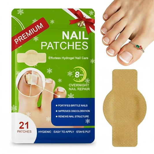 Premium Fungal Nail Patches Toe Nail Care Extra Fungus Strength 21 Pcs Nighttime Repair Damaged Treatment Toenail Discolored Nails 8 Hour Safe Sensitive gift for Valentine Day Women Men .(21 Count)