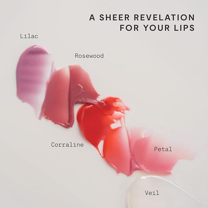 Silly George Lip Gloss Revival - Glossy Hydrating Glaze with Peptides, Shea Butter, & Moisturizing Argan, Macadamia, Babassu Oil for Dry Lips, Clean Beauty Products, Petal, 15ml Tubes