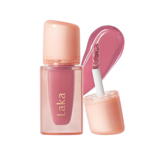 Laka Jelling Nude Gloss Mini, 1.9g/0.07oz, Sheer Hydrating Lip Oil with No Stain, Non-Sticky, Nourishing Gloss for a Fresh, Glowy Look, Vegan, Clean Beauty Makeup, K-Beauty (#313 Posyring)