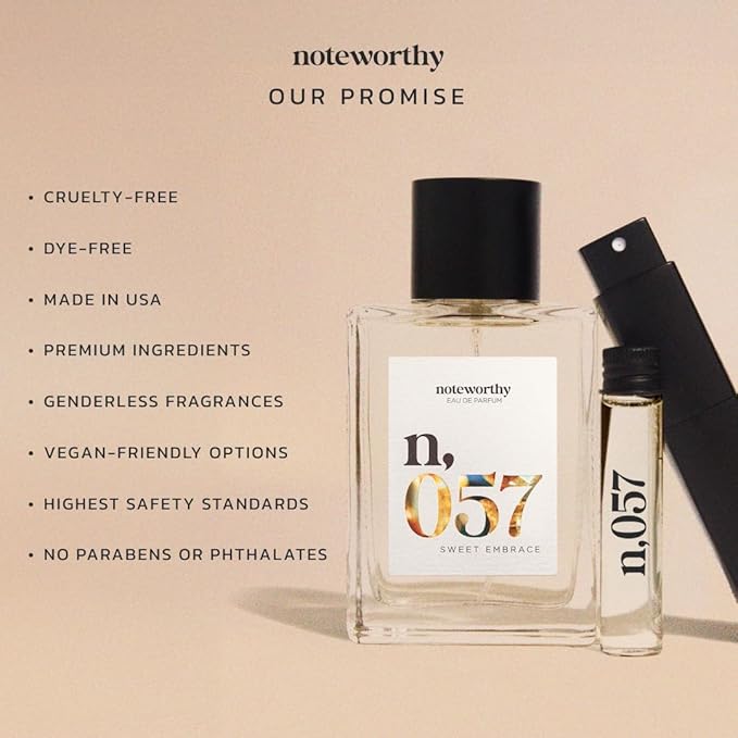 Noteworthy n,057 Sweet Embrace Eau De Parfum – Vanilla, Passionfruit, Tonka Bean | Sophisticated, Warm Fragrance for Any Occasion | Long-lasting Unisex Perfume for Women & Men (50ml)