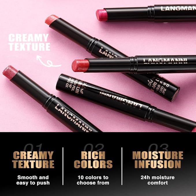 Jolilab 2Pcs Glitter Lip Kit - Velvet Matte & Nude Matte Lipstick + Glitter Lip Gloss/Glitter Lipstick High Pigmented Long-Lasting Waterproof Beauty Cosmetics Gift for Women Girls(#03+08)