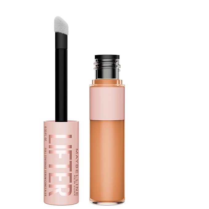 Maybelline Lifter Serum Concealer, Radiant Concealer with Full Coverage, Includes 2% Peptides + Caffeine to Hydrates & Brightens Under Eyes, 65, 1 Count