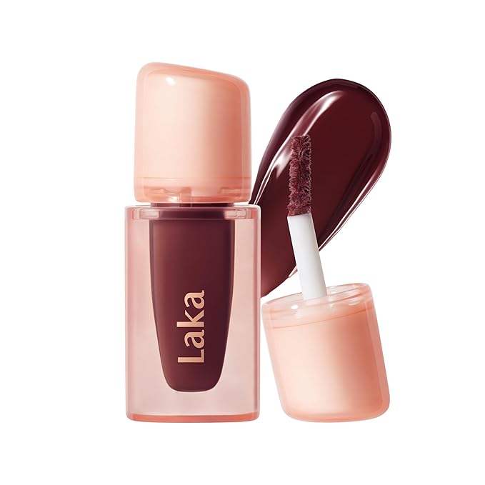 Laka Jelling Nude Gloss Mini, 1.9g/0.07oz, Sheer Hydrating Lip Oil with No Stain, Non-Sticky, Nourishing Gloss for a Fresh, Glowy Look, Vegan, Clean Beauty Makeup, K-Beauty (#320 Mudring)