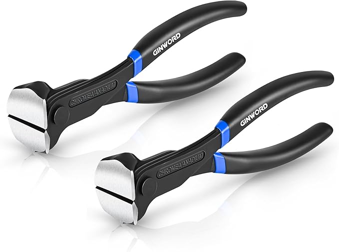 GINWORD 2 PCS 7 Inch Nail Puller, Nail Remover Tool, End Cutting Pliers, Carpenter Tools, Nail Pulling Pliers, End Nippers, Nippers Tool for Pulling Nails and Cutting Wires