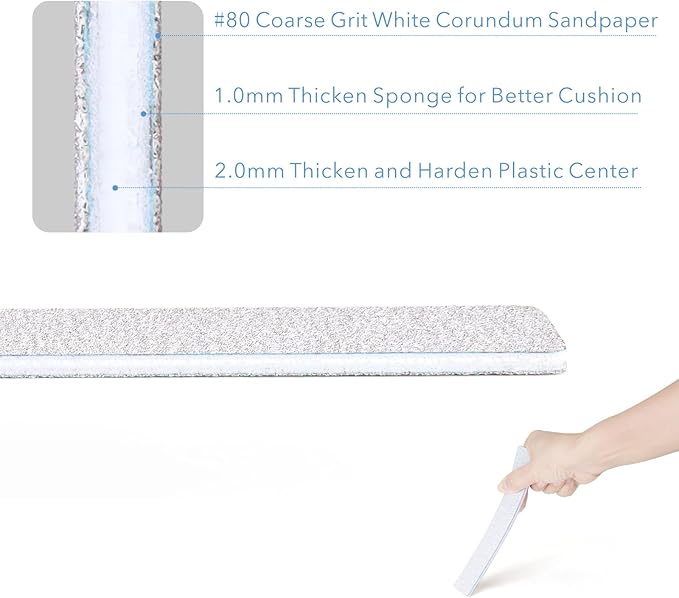 GazePlus Nail Files, 50 PCS Fingernail Files 80/80 Grit Emery Boards for Nails - Professional Nail File Bulk Washable for Acrylic, Gel, Dip Powder, and Poly Gel Nails