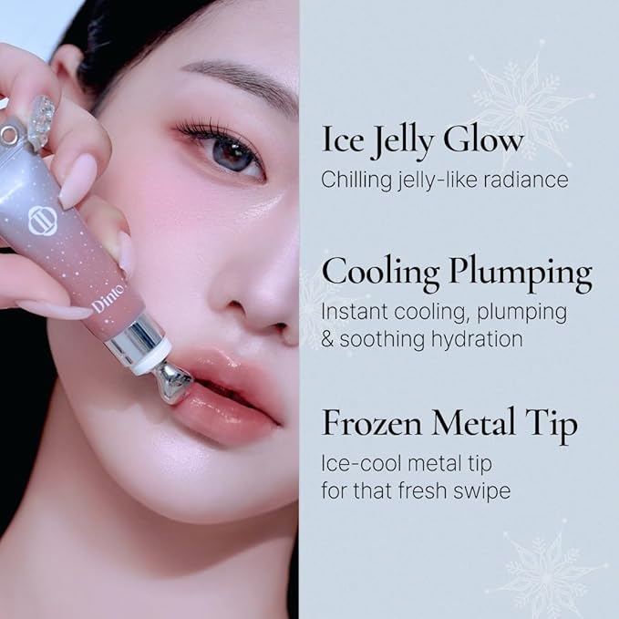 DINTO Frozen Lip Jelly - Icy Cool Plumping Lip Gloss with Metal Tip - High-Shine Non-Sticky Jelly Formula for Fuller, Juicy Lips - Vegan & Cruelty-Free - 0.34 fl oz - Shade 371 Kai