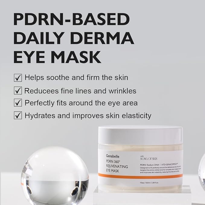 Genabelle PDRN 360° Rejuvenating Eye Mask – Full Eye Area Eye Patches for Hydration, Firming & Elasticity with PDRN & Peptides – Targets Dark Circles, Puffiness & Fine Lines – 3.38 fl oz.