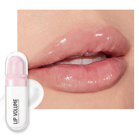 Hydrating Lip Gloss with Hyaluronic Acid, Plump pH Hyaluron Lip Oil, Lip Tint with 24HR Hydration, Volumizing Shine and Lasting Color, (A01#Ice White, 1Pcs)